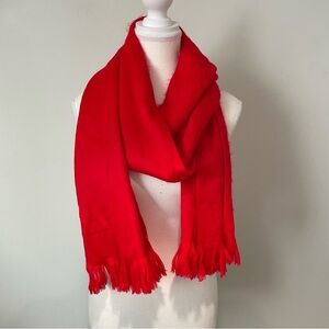 Meraki Movement Alpaca Blend Fuzzy Scarf Red Quiet Luxury Pop of Color